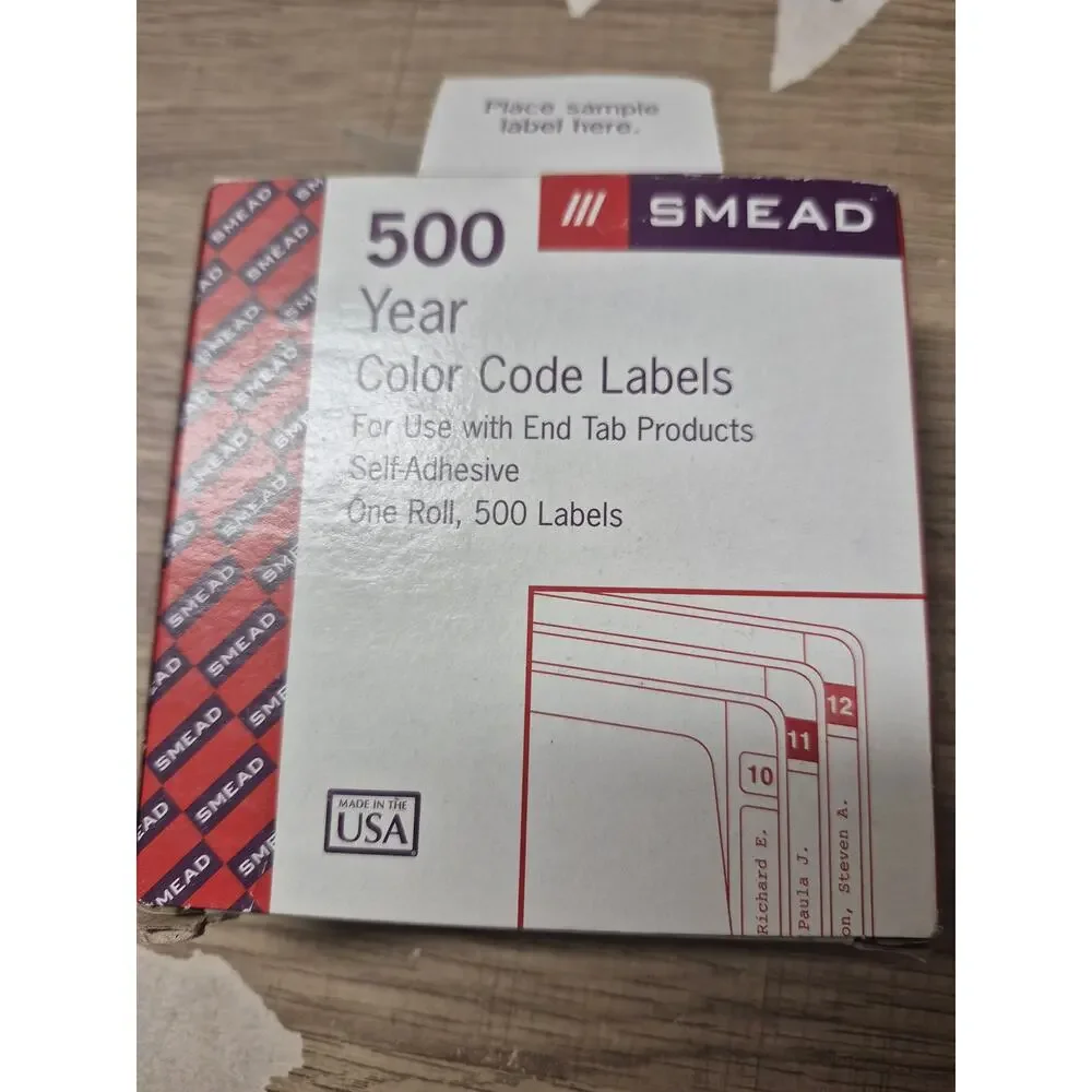 Smead ETYJ Color-Coded Year Labels 2021, Yellow, 500 Labels per Roll (68321) s2